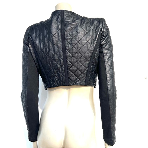 Bebe Black 100% Real  Leather Jacket - Picture 8 of 16